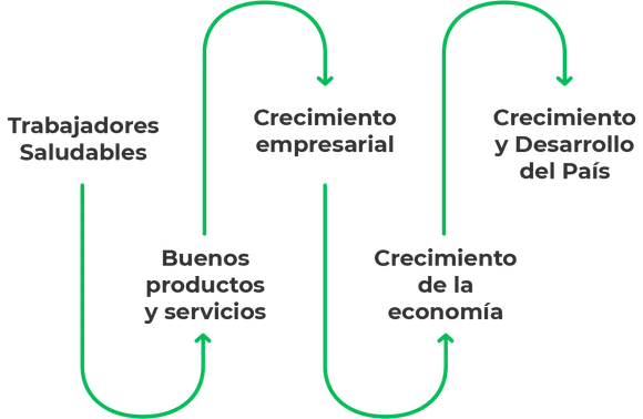 Muestra el flujo de desarrollo del crecimiento de una empresa