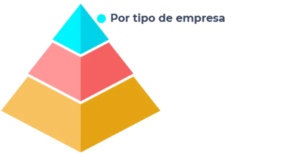 Muestra la parte del tipo de empresa de la piramide de las dificultades de la NOM-035