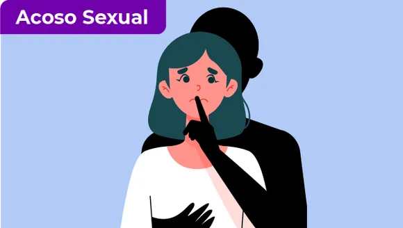 Muestra a una persona siendo acosada sexualmente