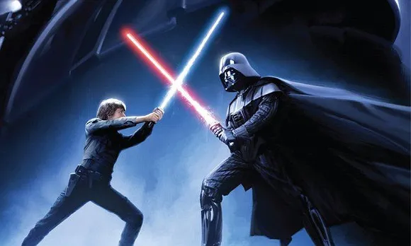 Muestra una batalla de Star Wars